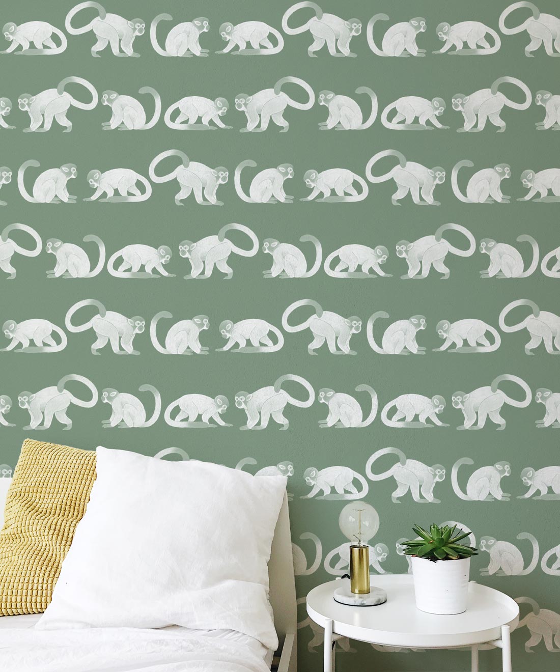 Squirrel Monkeys Wallpaper, Green