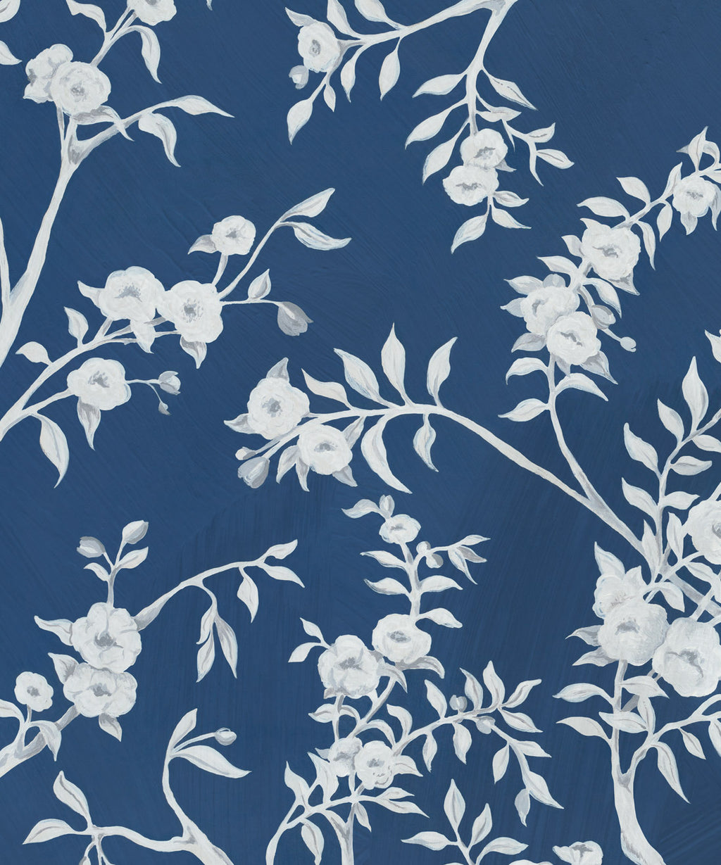 Blooming Joy Mural, Deep Blue