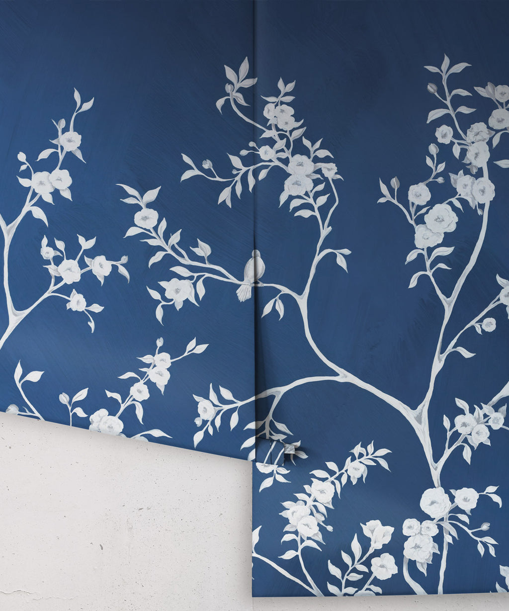 Blooming Joy Mural, Deep Blue