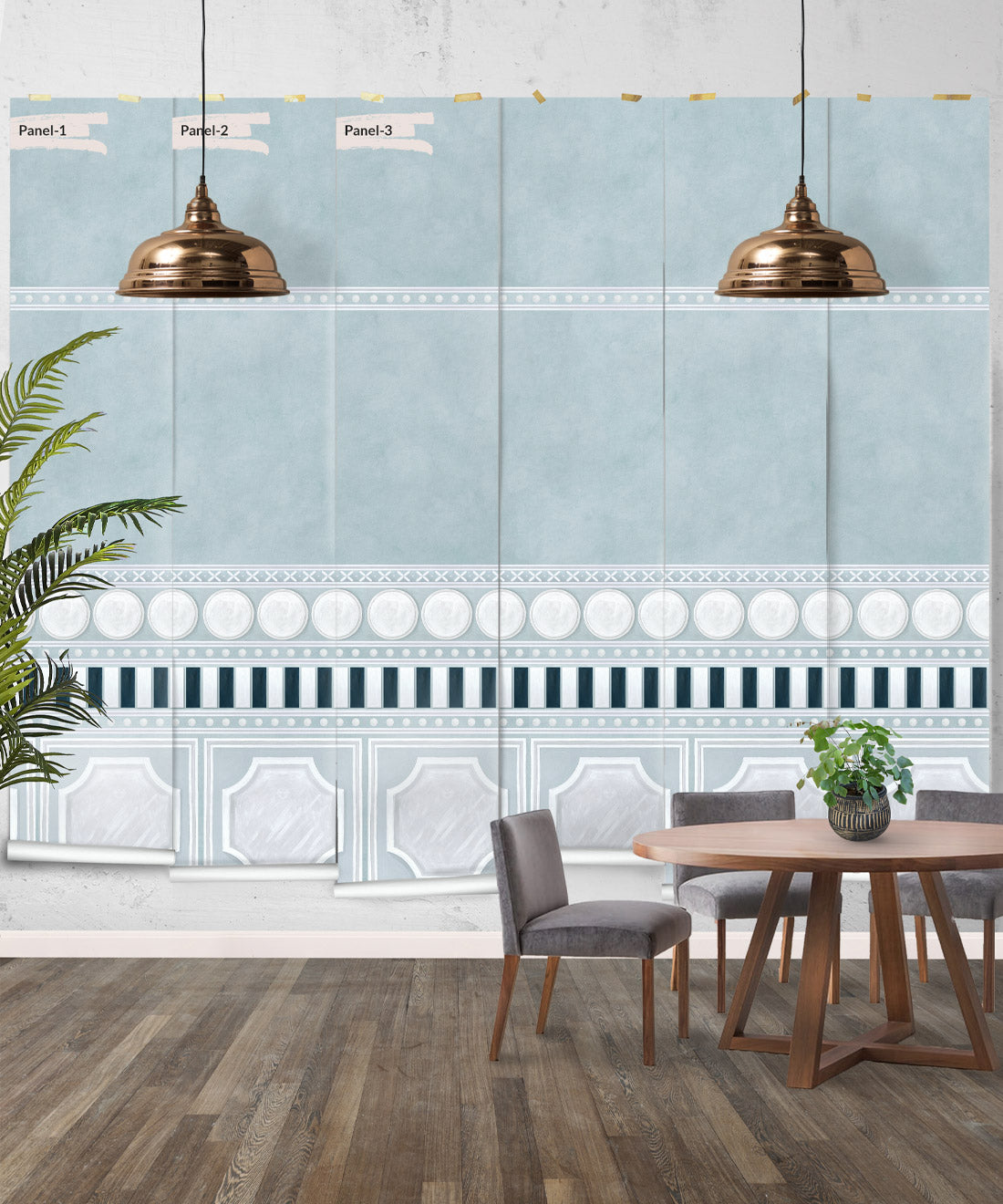 Fresco Mural, Powder Blue