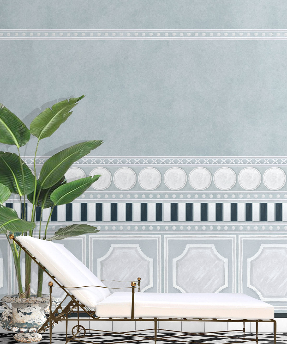 Fresco Mural, Powder Blue