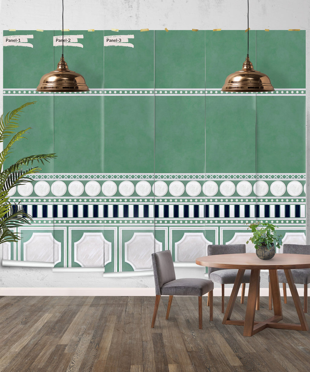 Fresco Mural, Powder Green