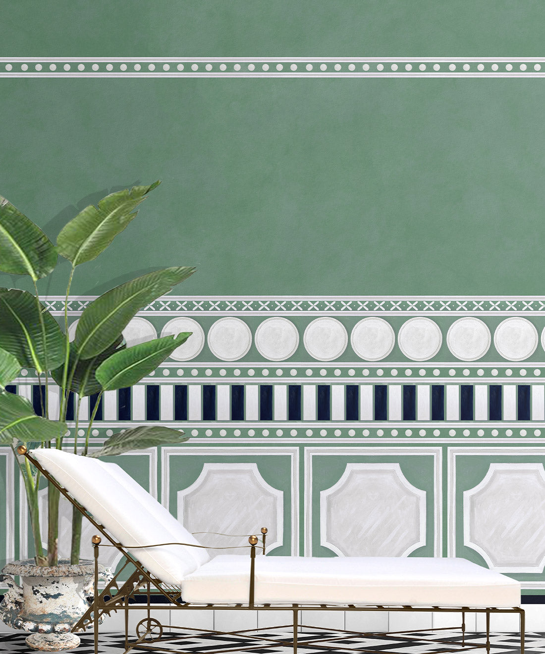 Fresco Mural, Powder Green