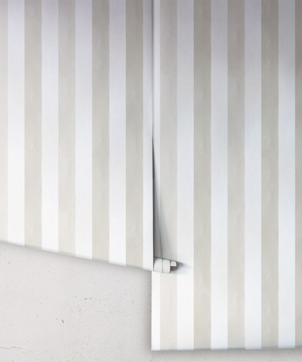 Fresco Stripe Wallpaper, Beige