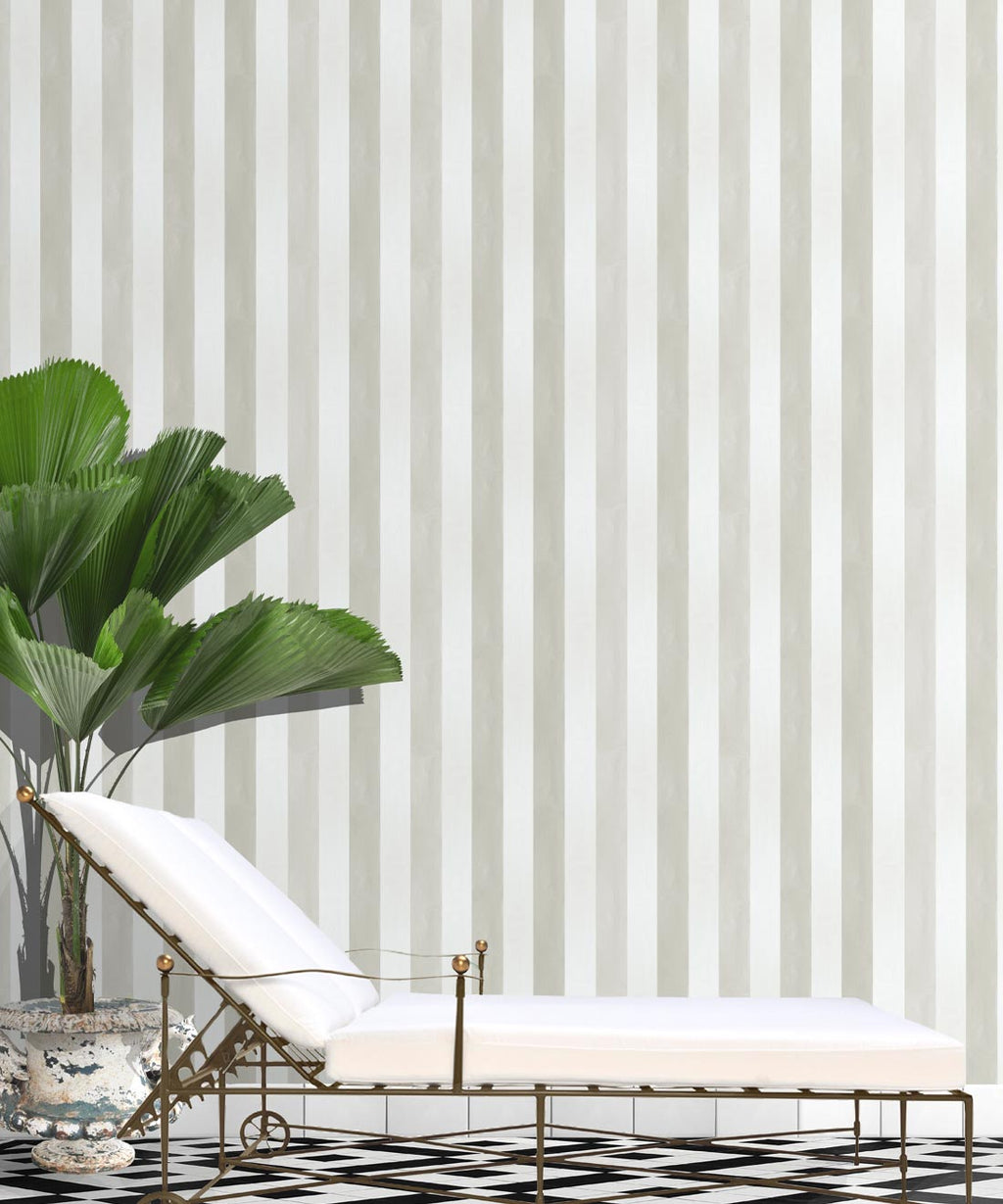 Fresco Stripe Wallpaper, Beige