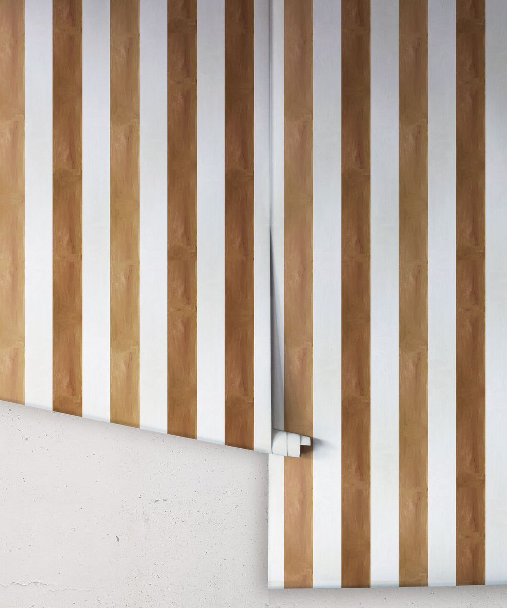 Fresco Stripe Wallpaper, Caramel