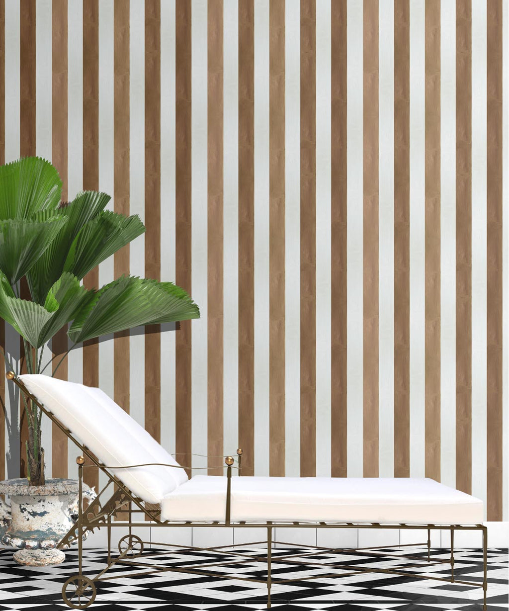 Fresco Stripe Wallpaper, Caramel