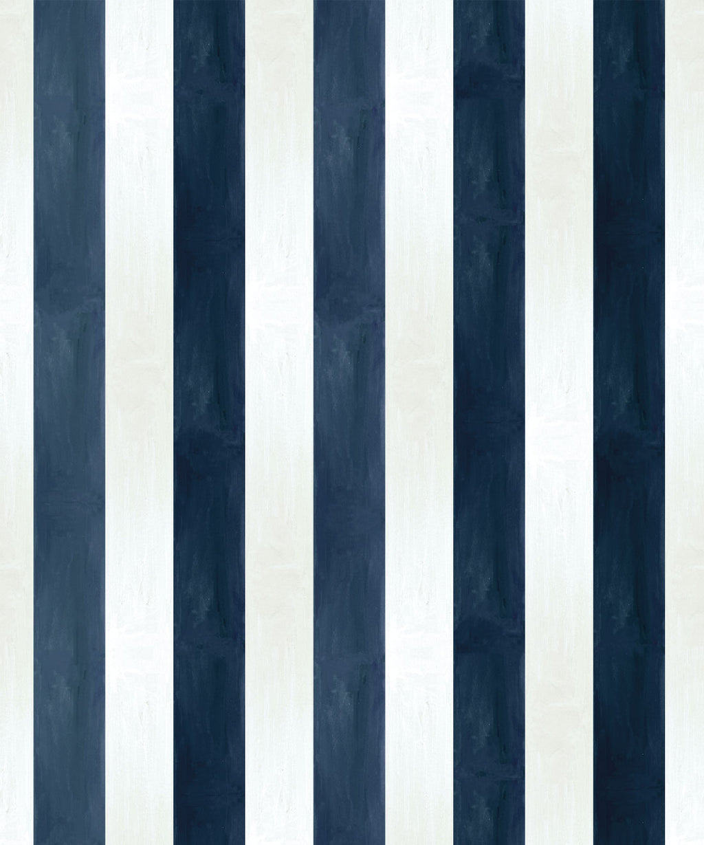 Fresco Stripe Wallpaper, Navy