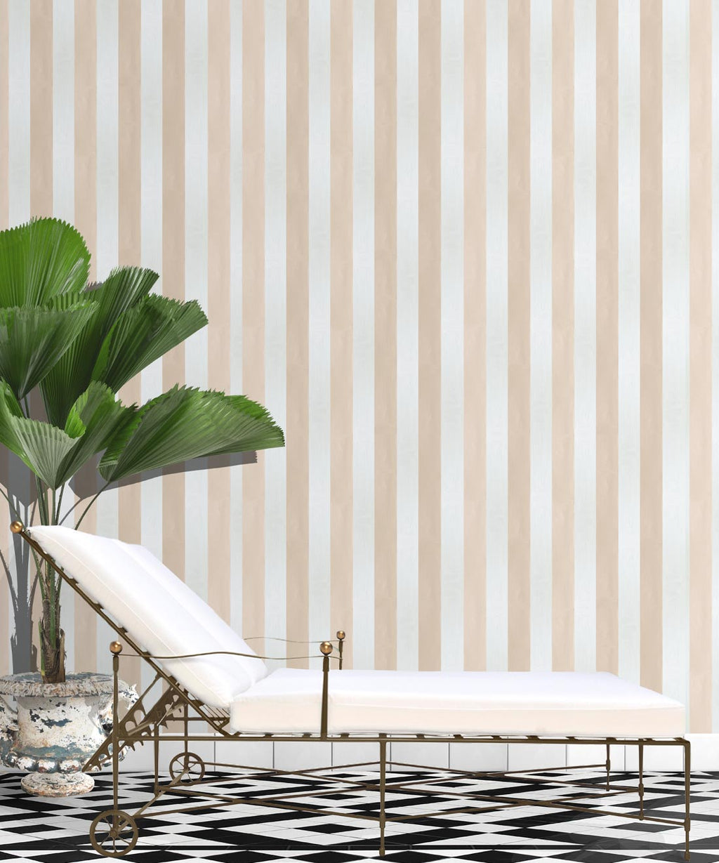 Fresco Stripe Wallpaper, Pink