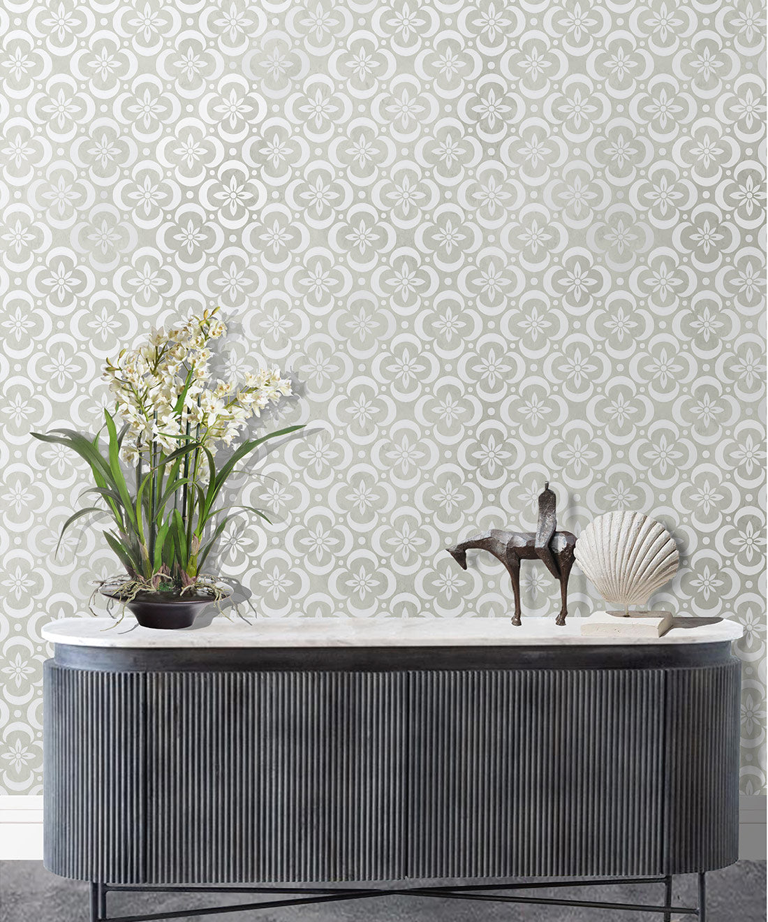 Garden Tiles Wallpaper, Beige