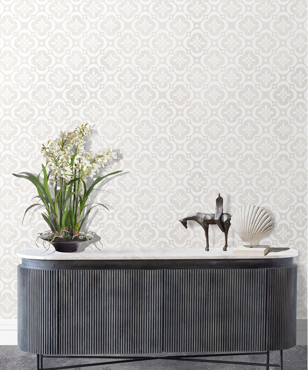 Garden Tiles Wallpaper, Cream