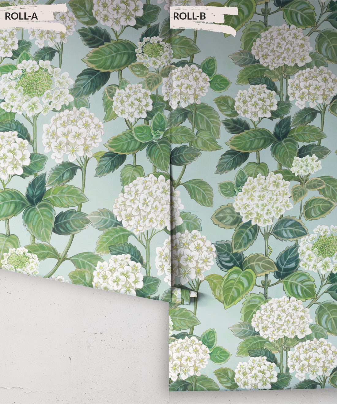 Hydrangea Garden Wallpaper, Blue & White