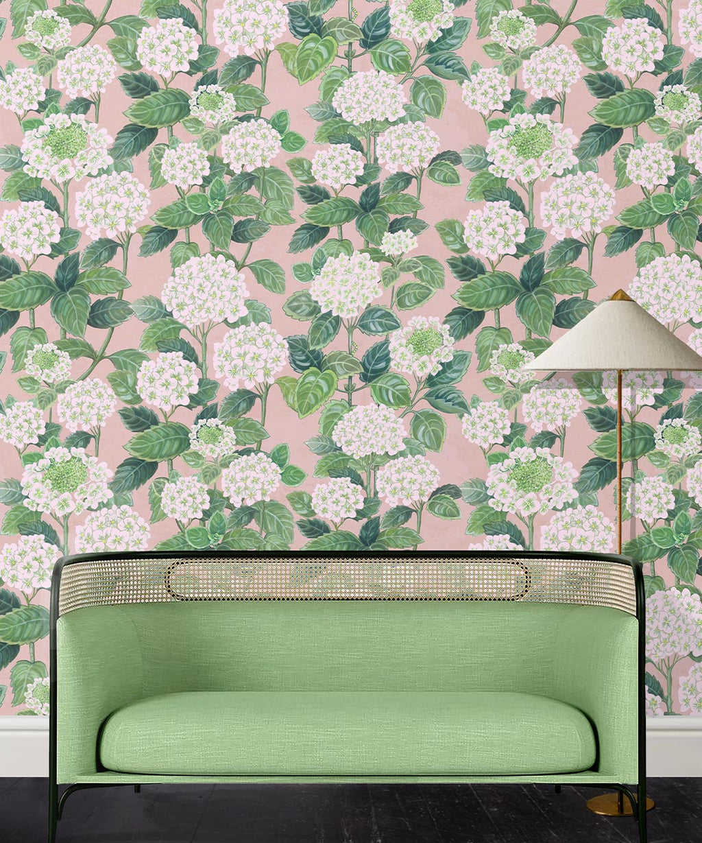 Hydrangea Garden Wallpaper, Pink