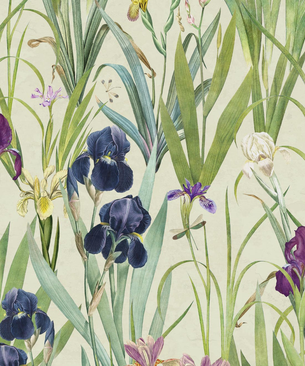 Iris Wallpaper, Beige