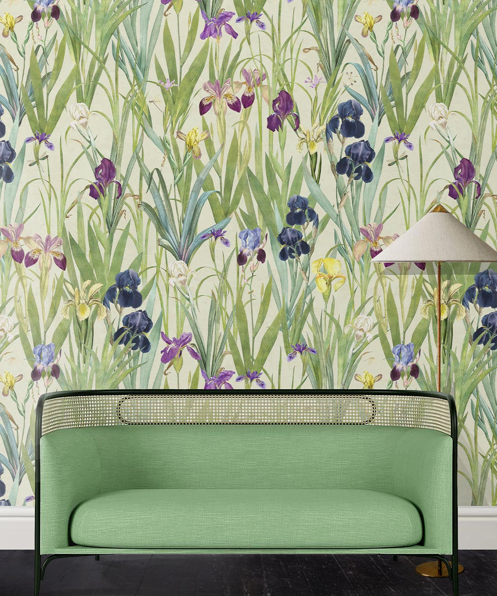 Iris Wallpaper, Beige