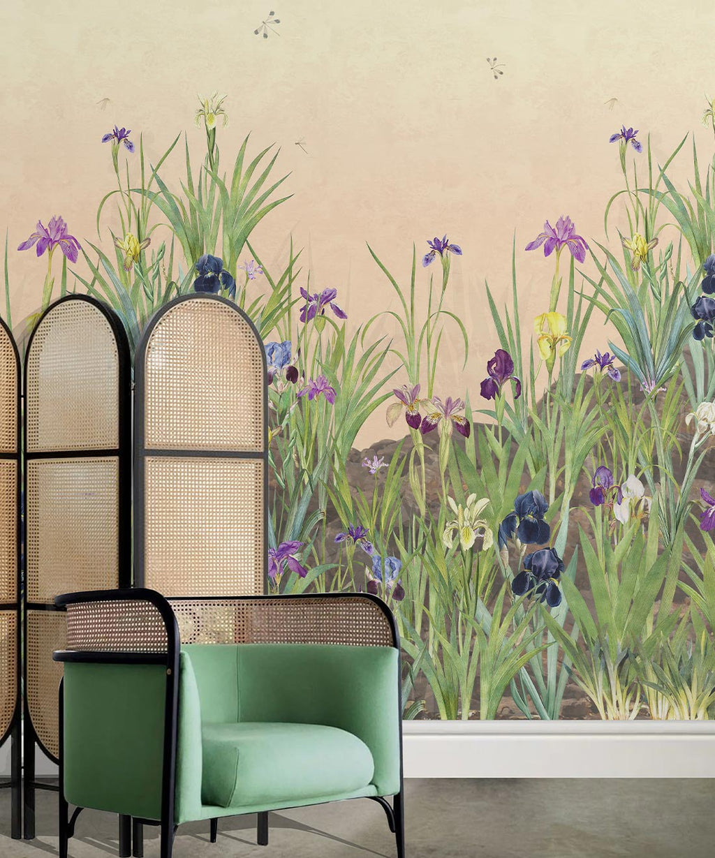 Iris Garden Mural, Pink