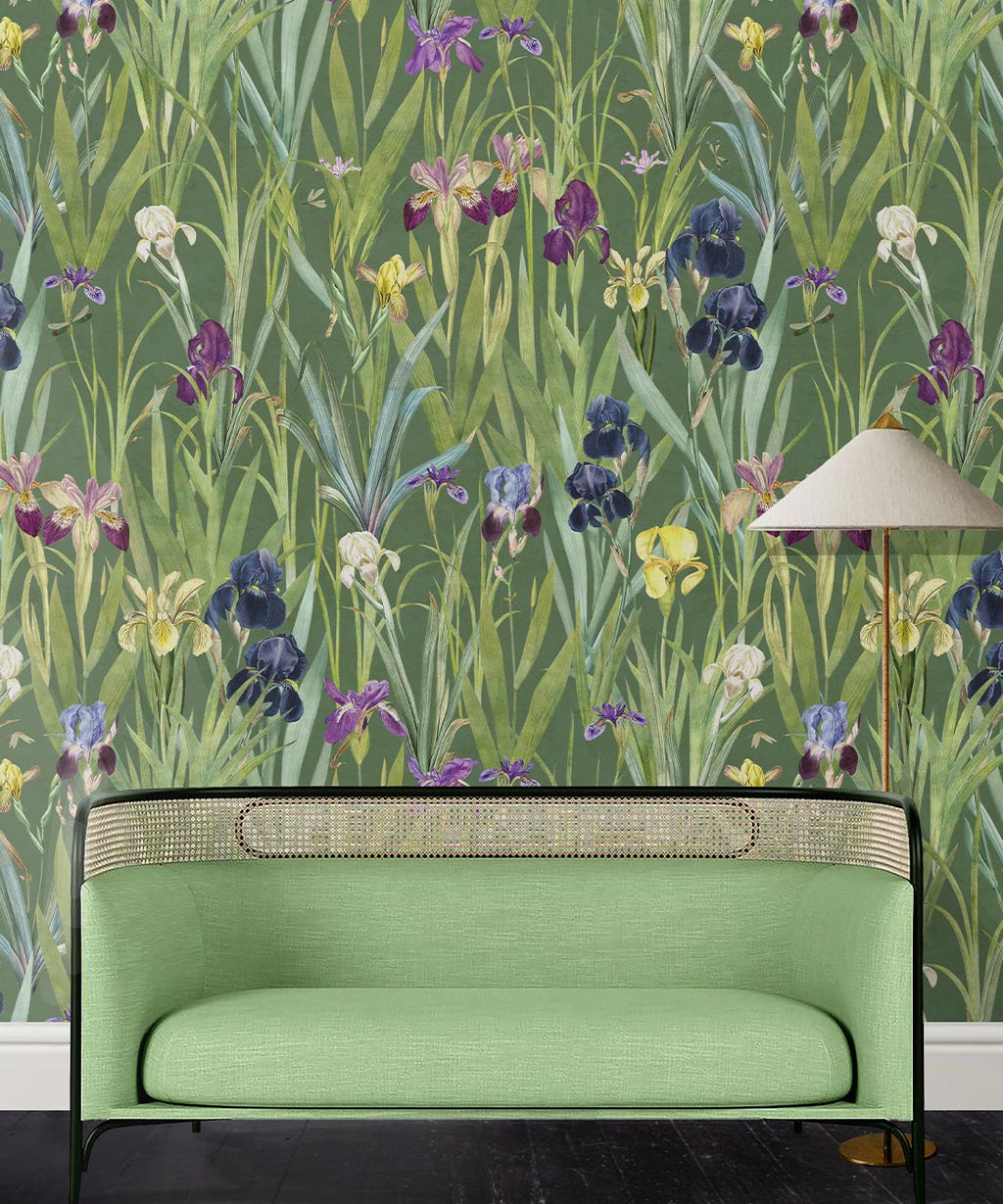 Iris Wallpaper, Green