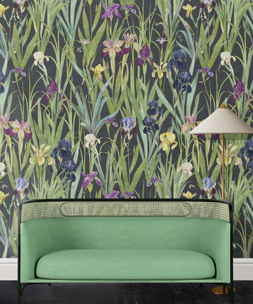 Iris Wallpaper, Navy