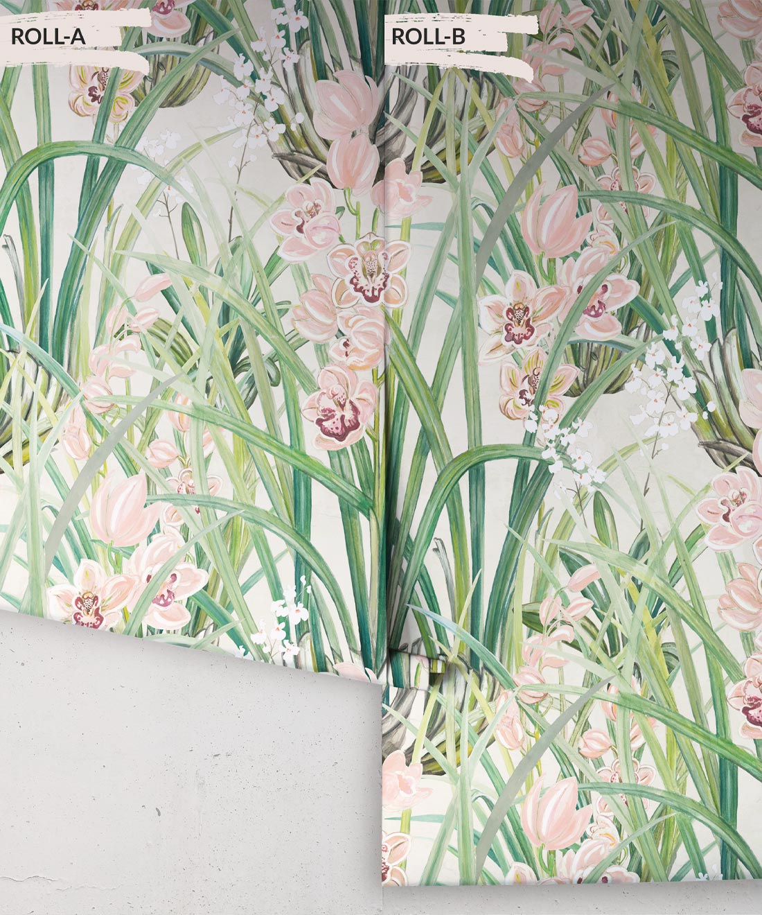 Garden Orchids Wallpaper, Beige
