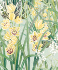 Garden Orchids Wallpaper, Blue