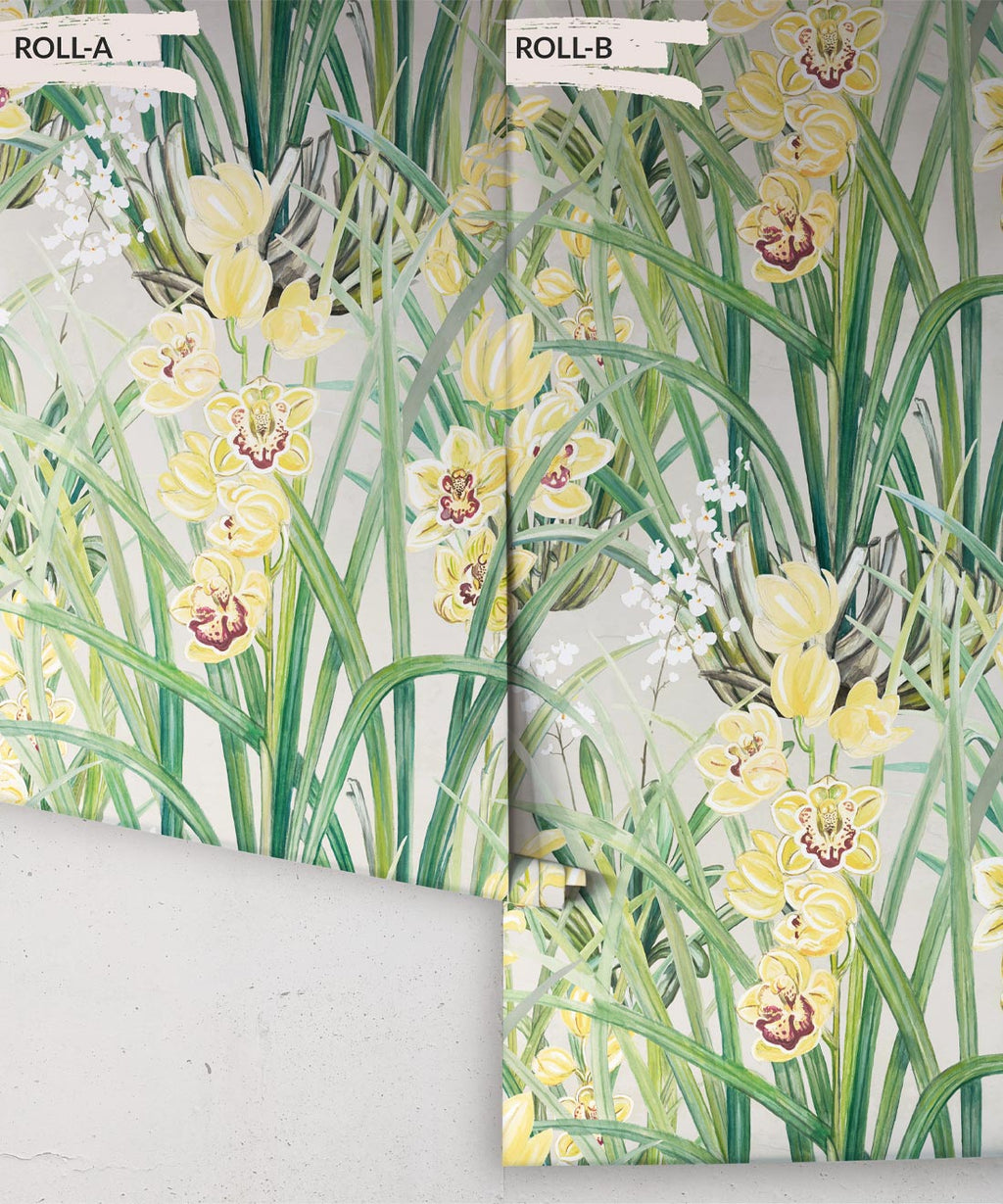 Garden Orchids Wallpaper, Yellow