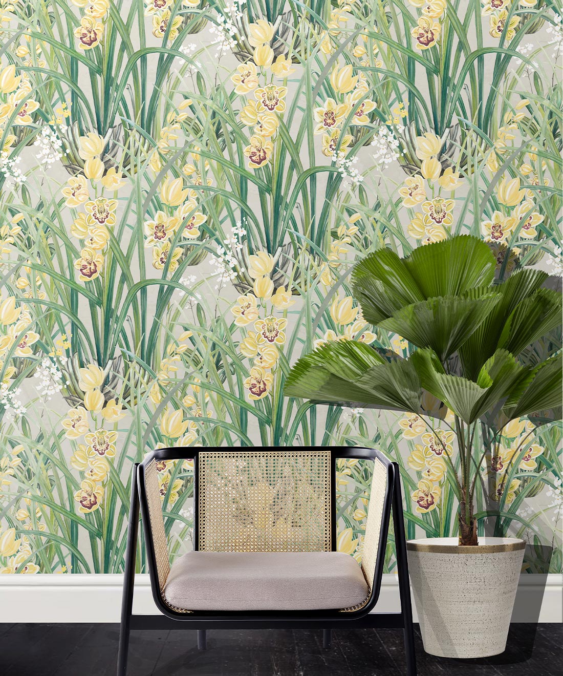 Garden Orchids Wallpaper, Yellow