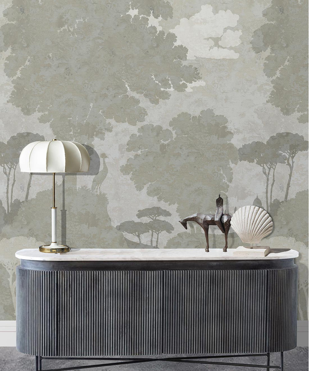 Tuscan Landscape Mural, Beige