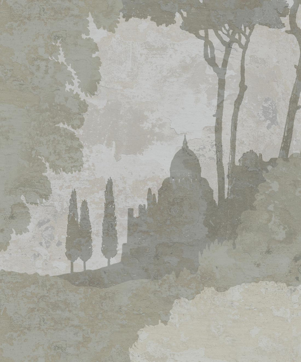 Tuscan Landscape Mural, Beige