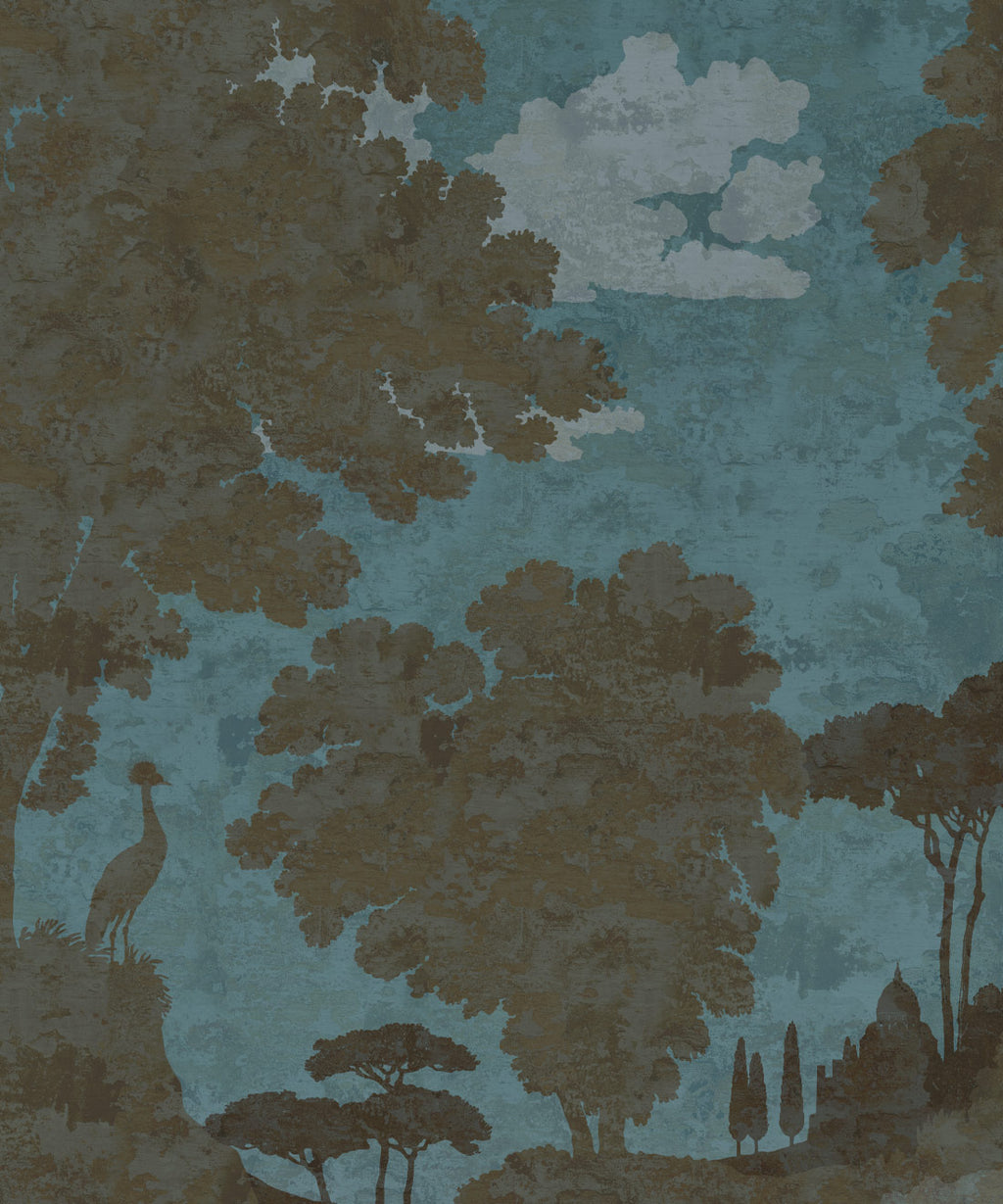 Tuscan Landscape Mural, Caramel