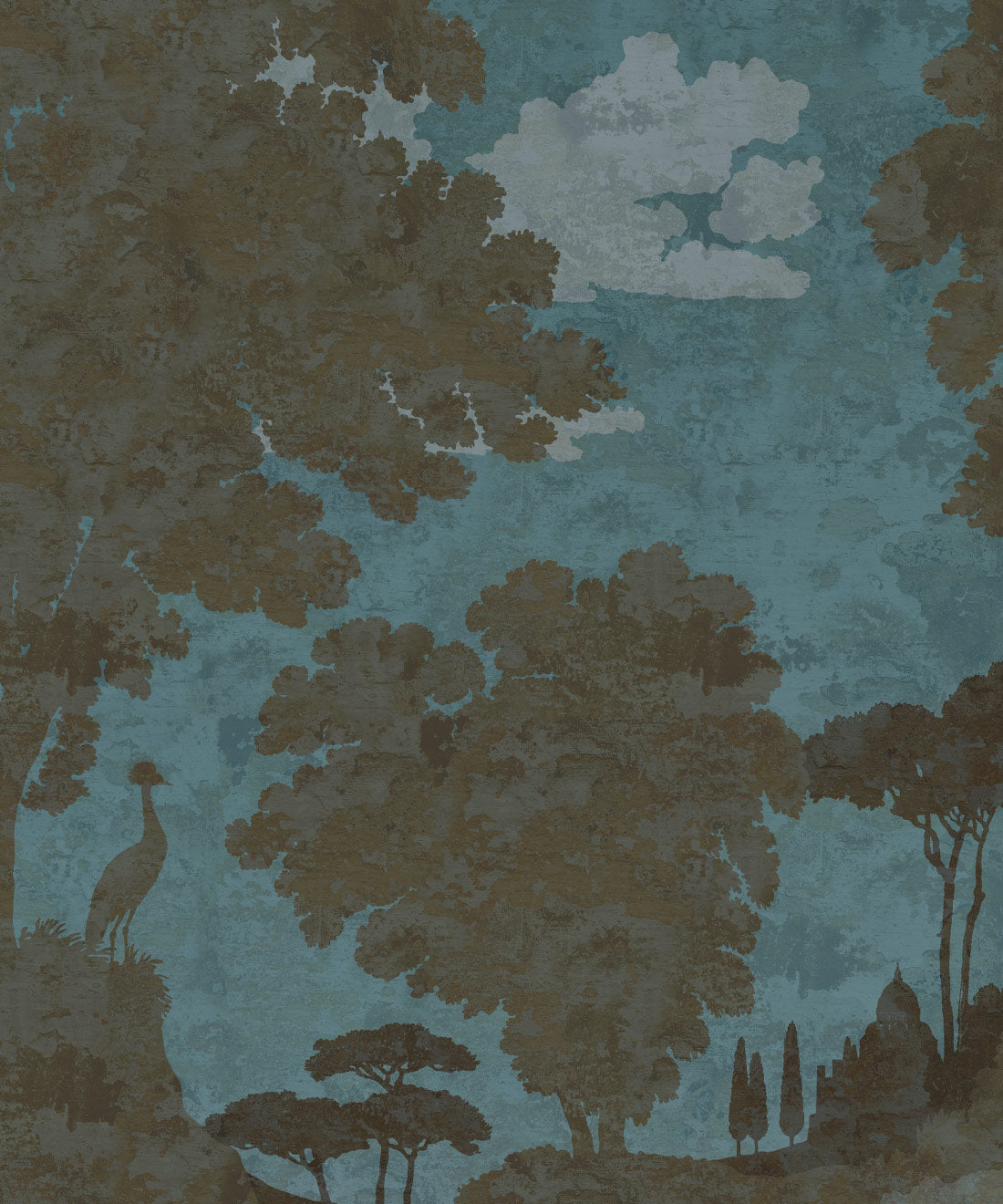 Tuscan Landscape Mural, Caramel