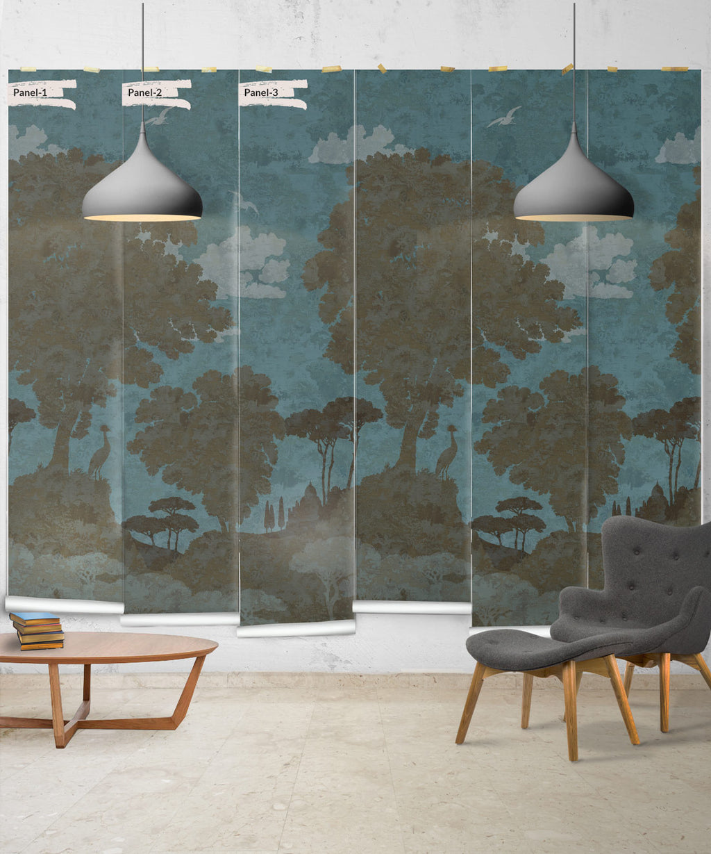 Tuscan Landscape Mural, Caramel