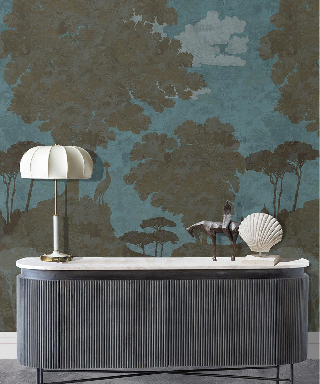 Tuscan Landscape Mural, Caramel