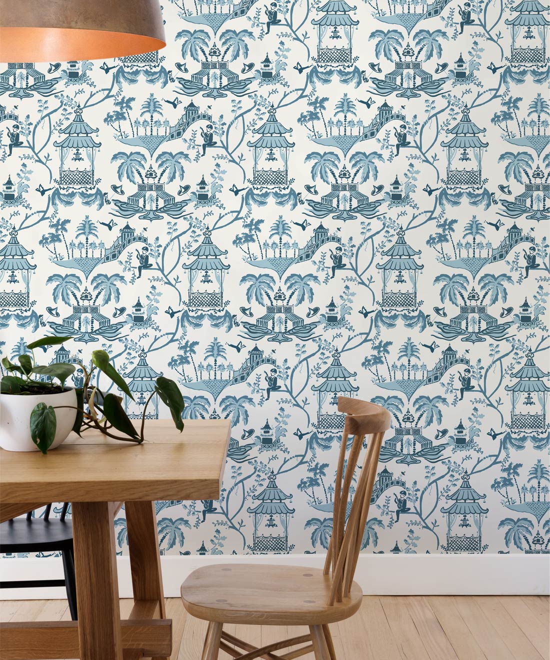 Mulberry Wallpaper, Prussian Blue