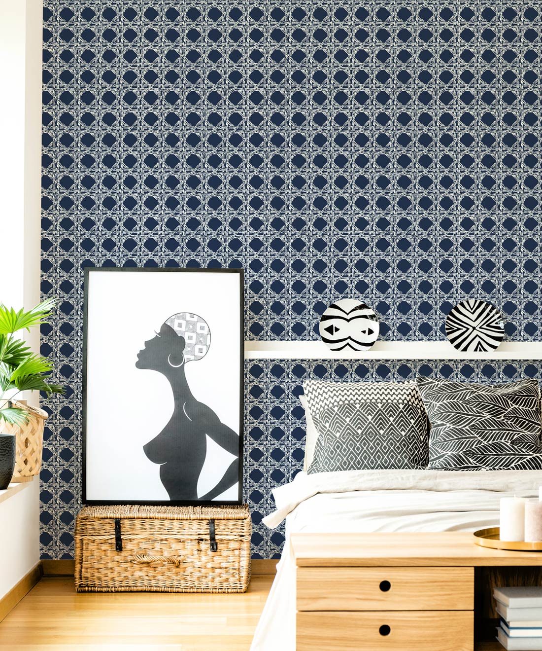 Nevis Wallpaper, Reverse Navy
