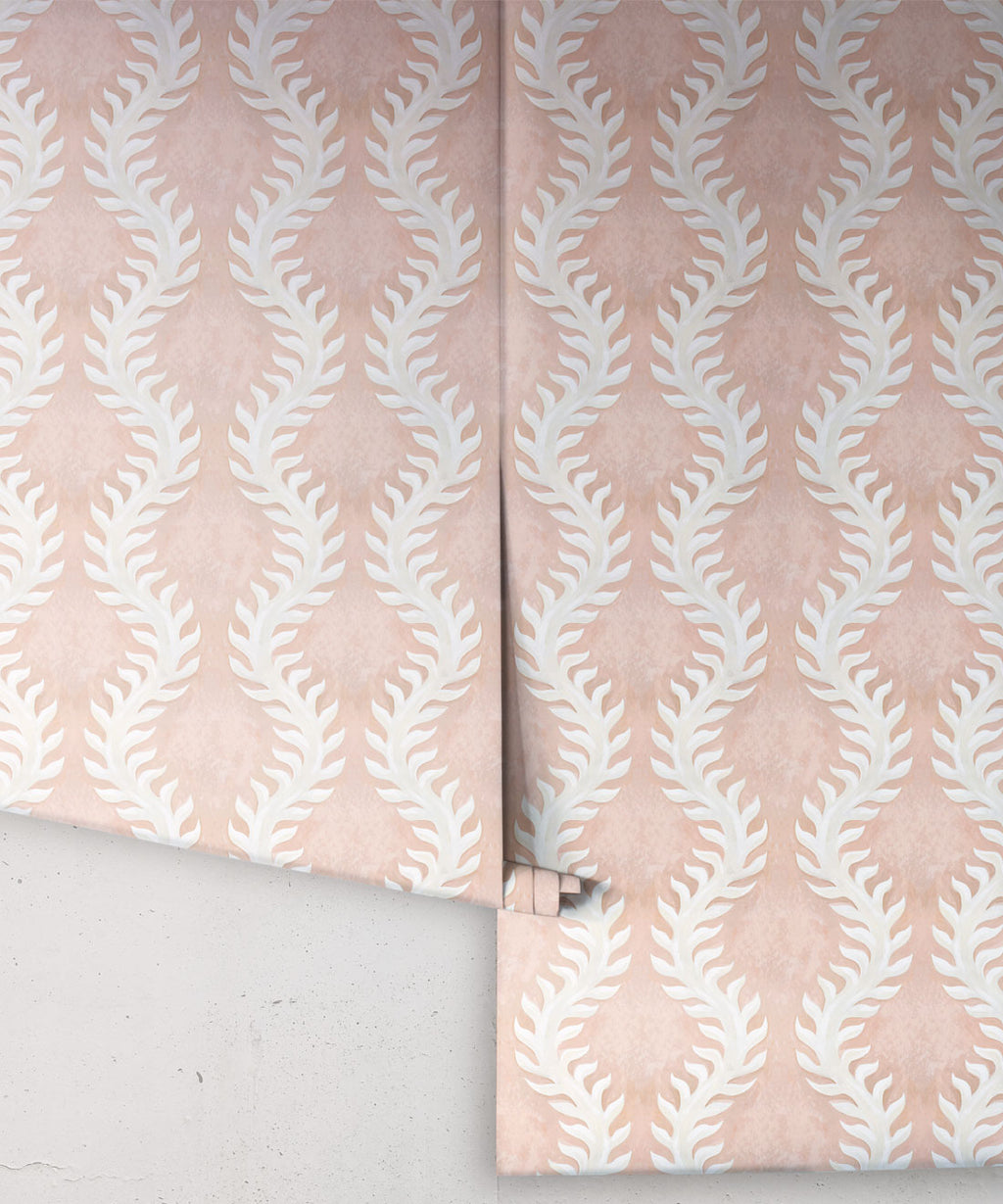 Fern Wallpaper, Dusty Pink