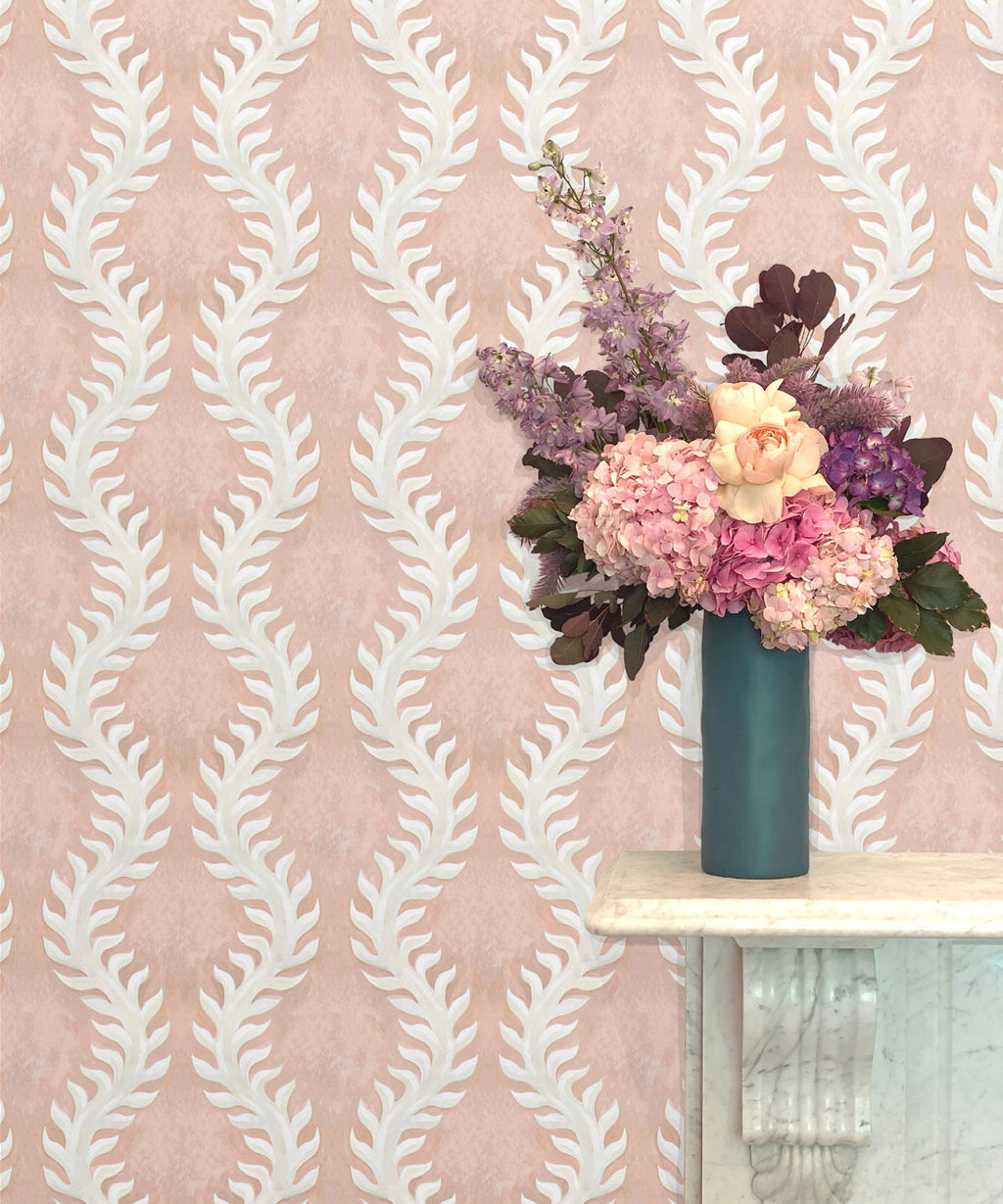 Fern Wallpaper, Dusty Pink
