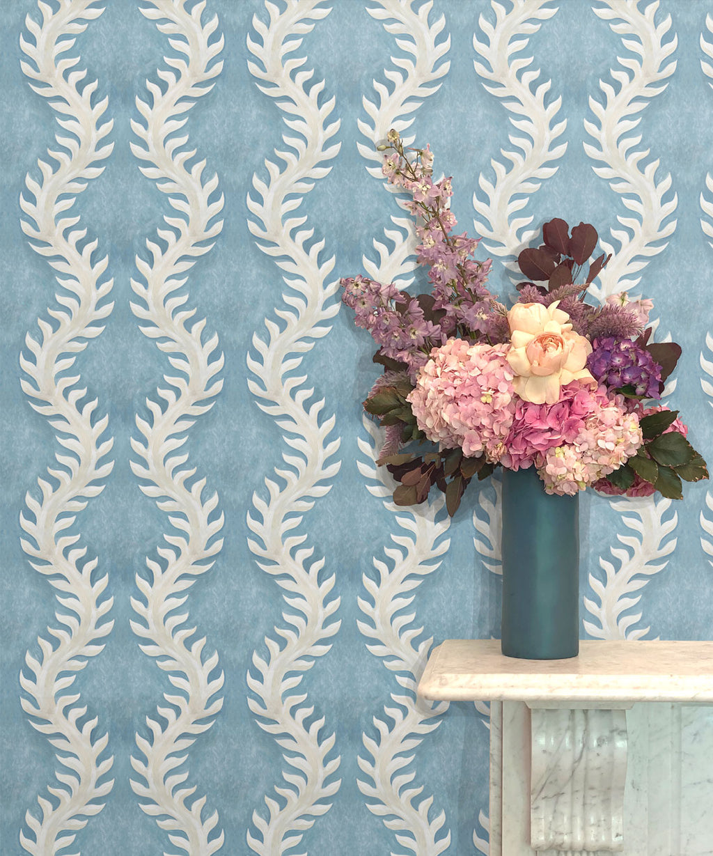 Fern Wallpaper, French Blue