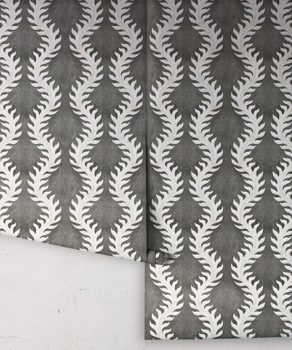 Fern Wallpaper, Grey