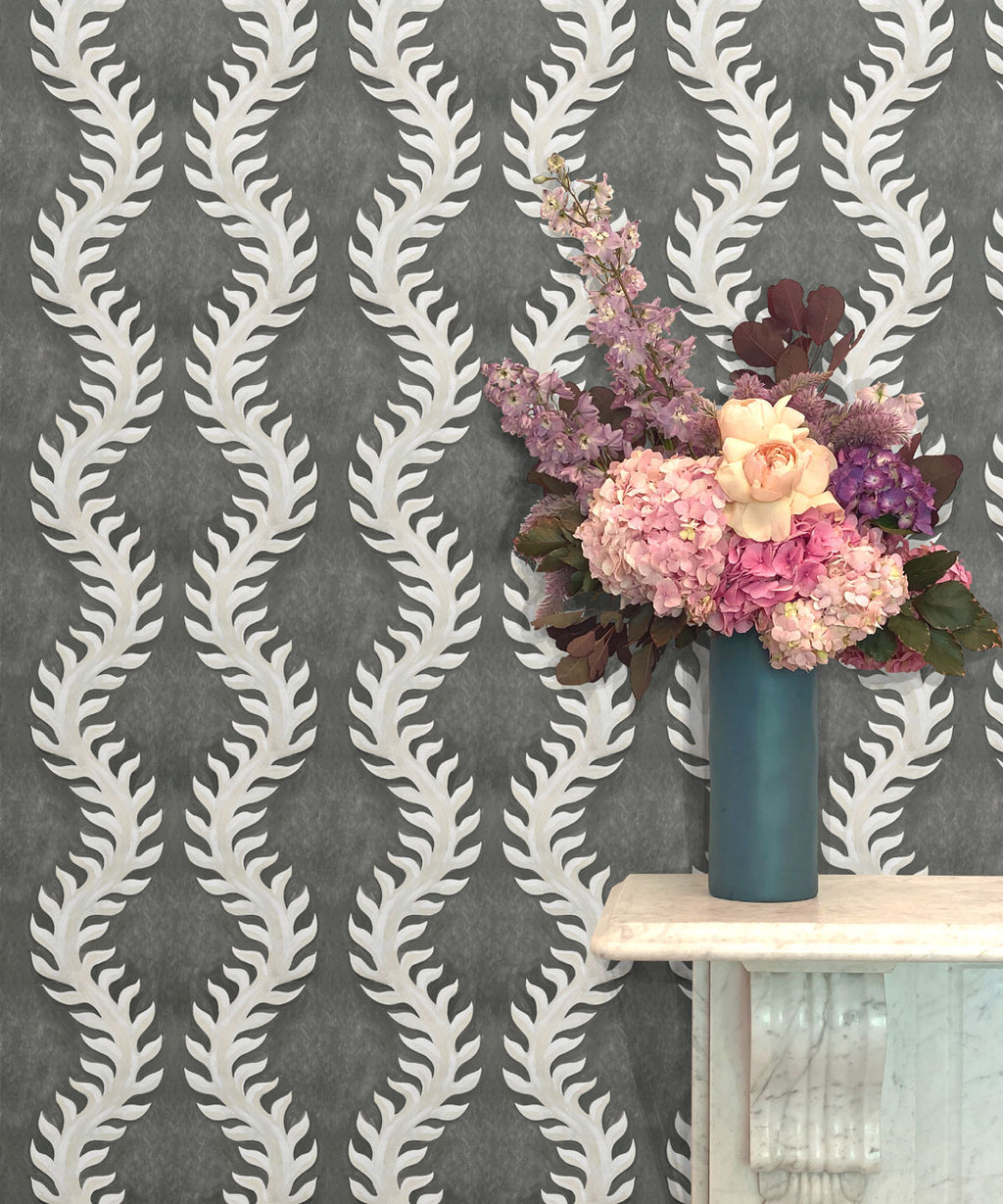 Fern Wallpaper, Grey