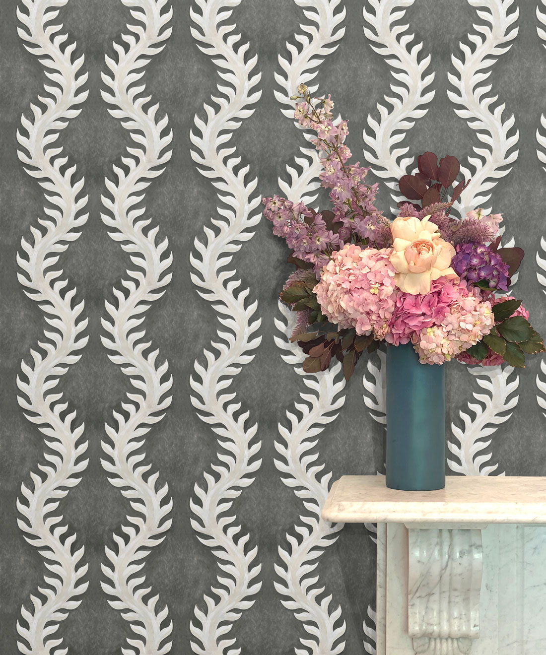 Fern Wallpaper, Grey