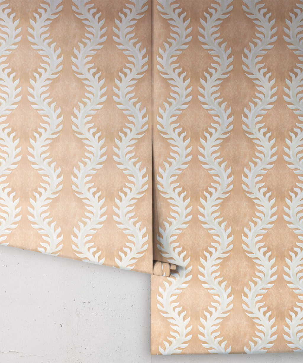 Fern Wallpaper, Salmon