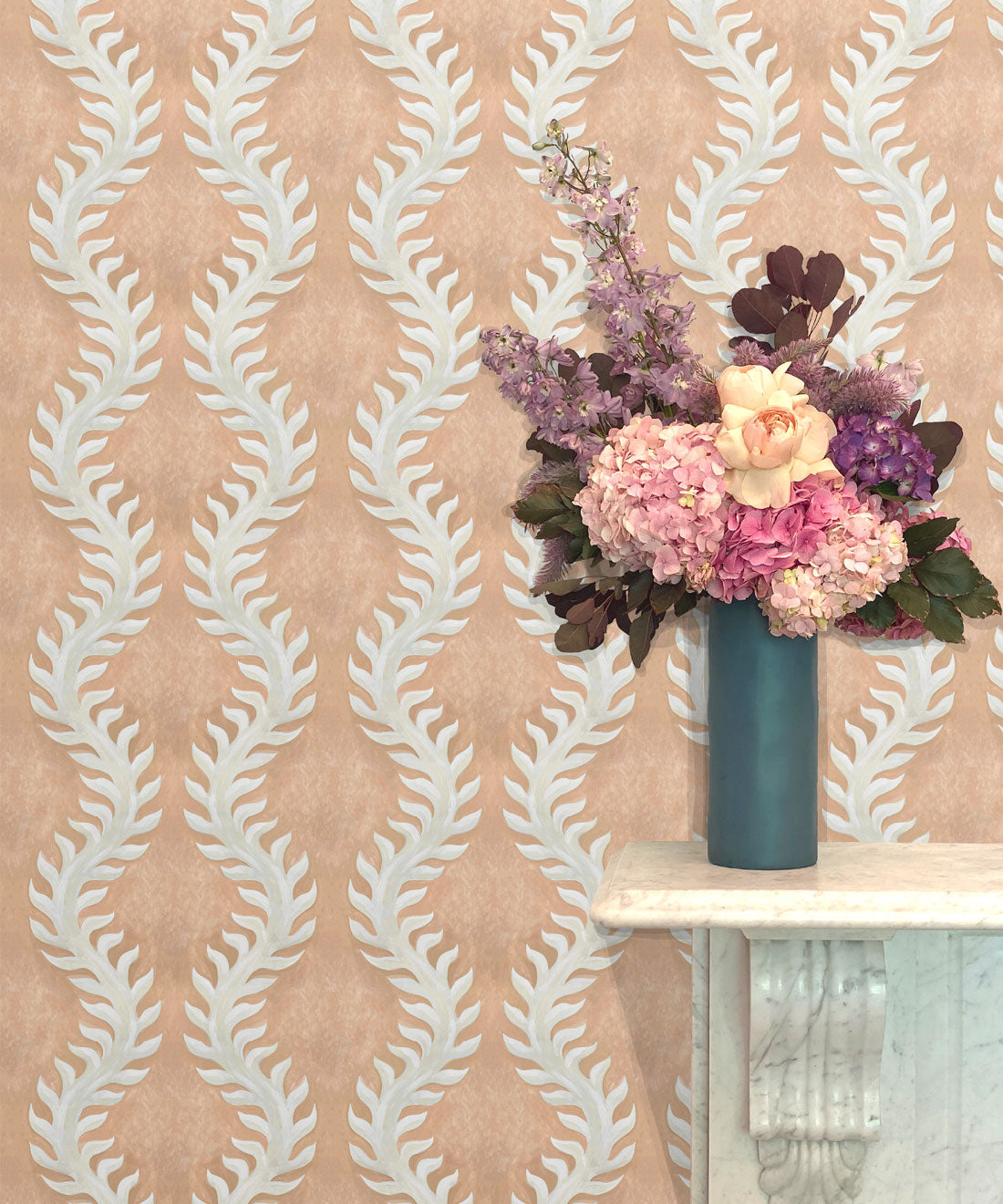 Fern Wallpaper, Salmon