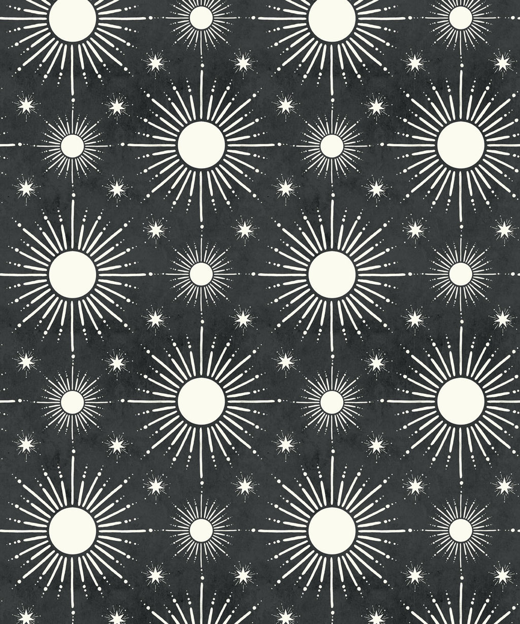 Sun Light Star Bright Wallpaper, Charcoal