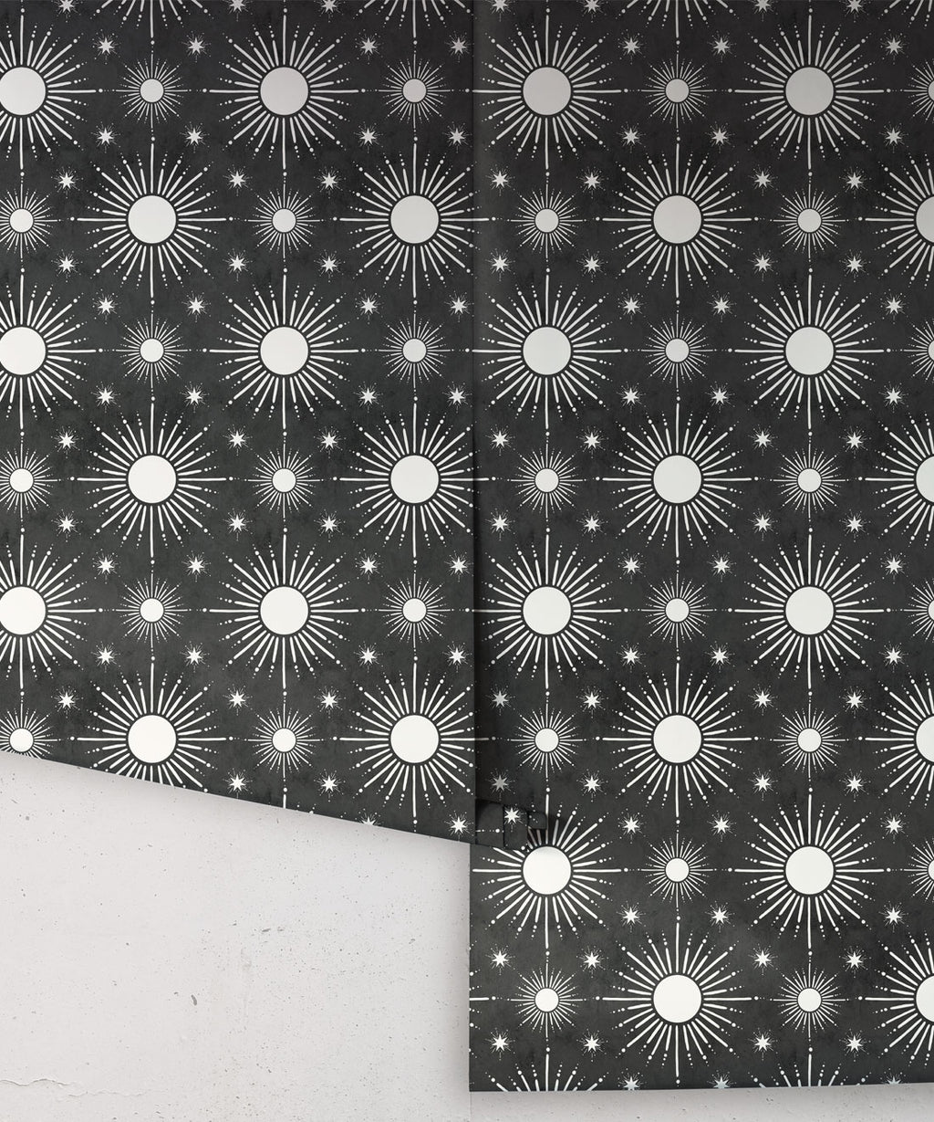 Sun Light Star Bright Wallpaper, Charcoal