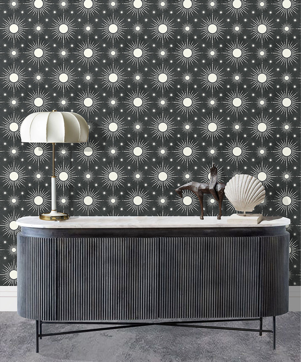 Sun Light Star Bright Wallpaper, Charcoal