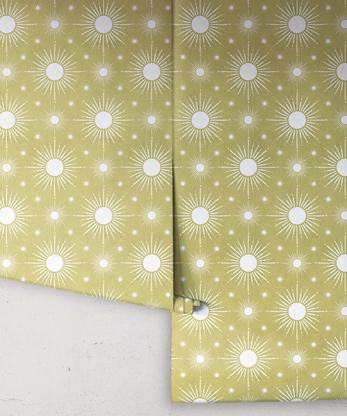 Papel tapiz Sun Light Star Bright, chartreuse