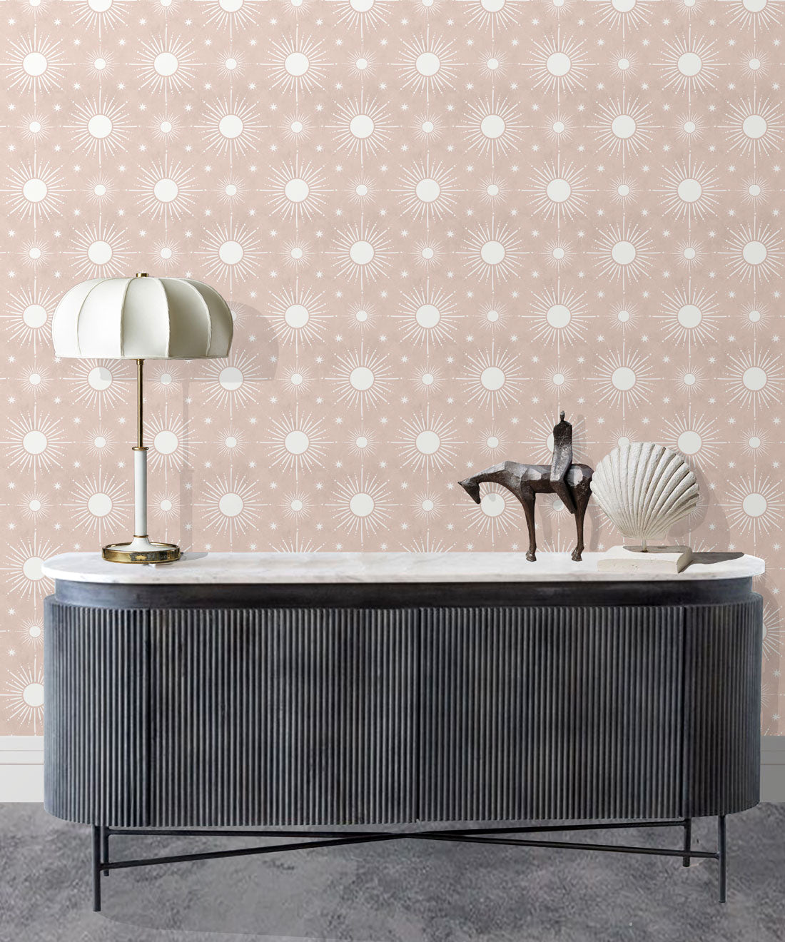 Sun Light Star Bright Wallpaper, Dusty Pink