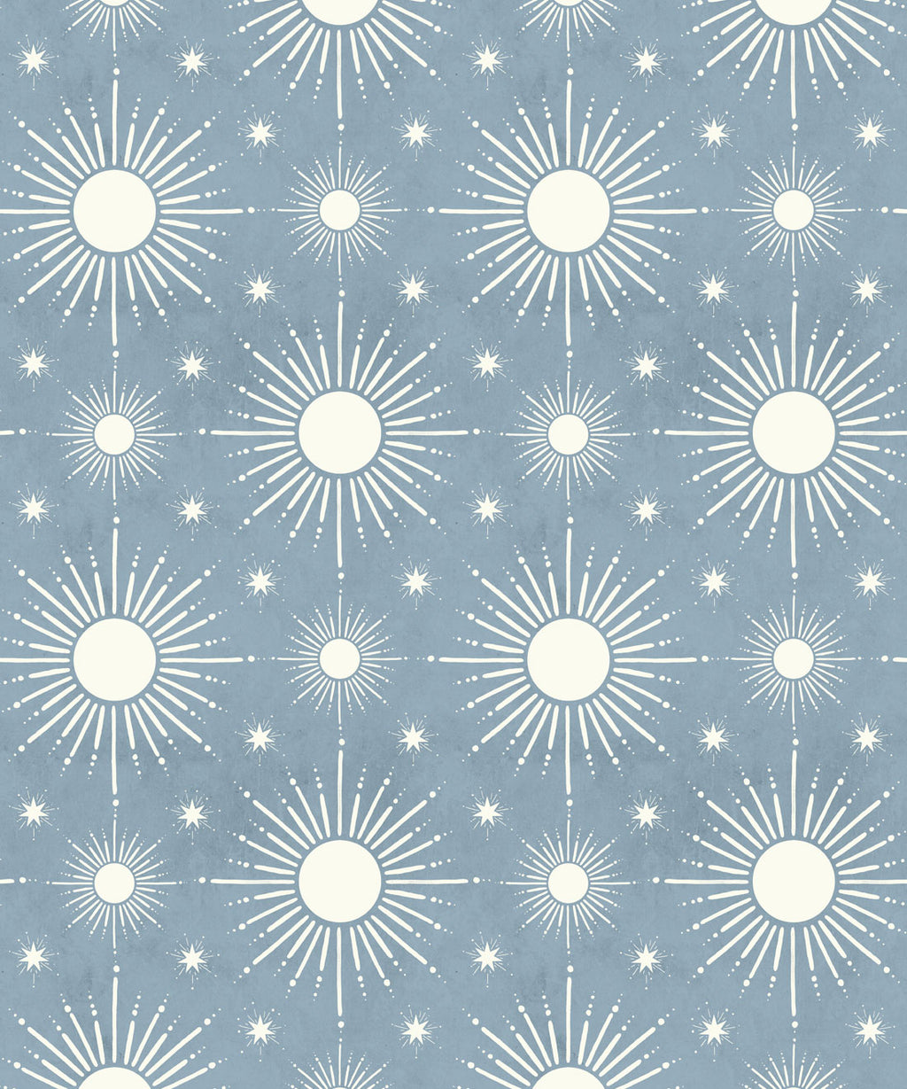 Sun Light Star Bright Wallpaper, French Blue