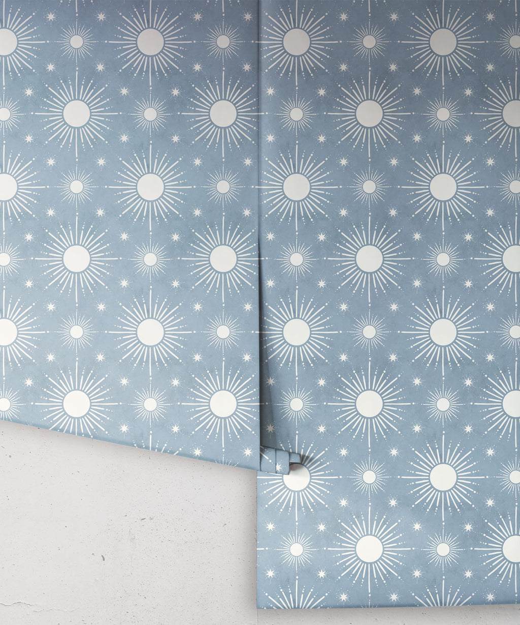Sun Light Star Bright Wallpaper, French Blue