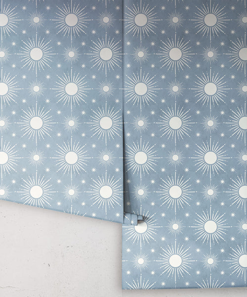 Papel tapiz Sun Light Star Bright, azul francés